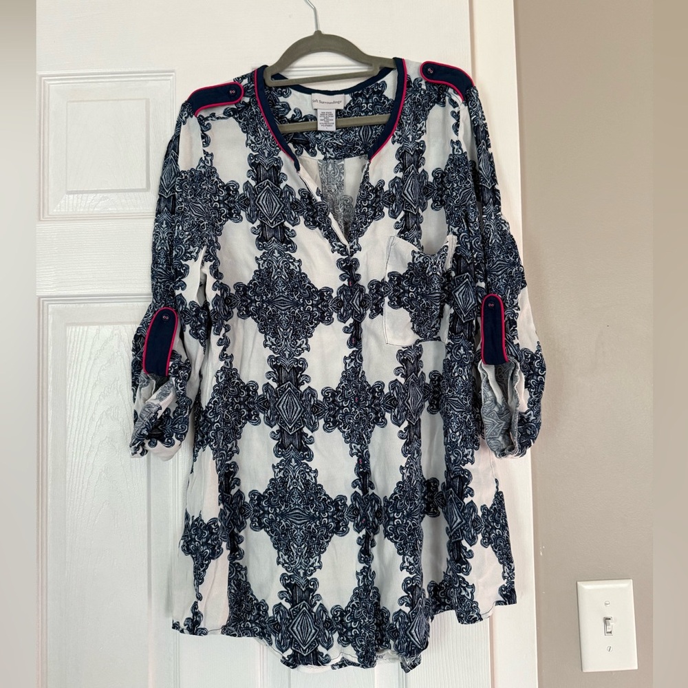 Soft Surroundings Pattern Flowy Blouse - image 1